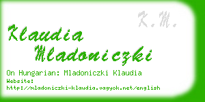 klaudia mladoniczki business card